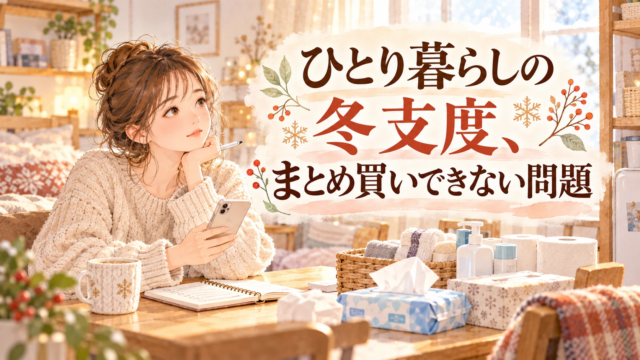 ひとり暮らしの冬支度、まとめ買いできない問題